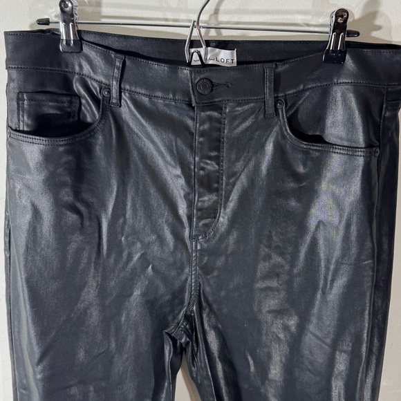 LOFT Womens black coated 5-pockets modal jeans Size 12 - Picture 3 of 11